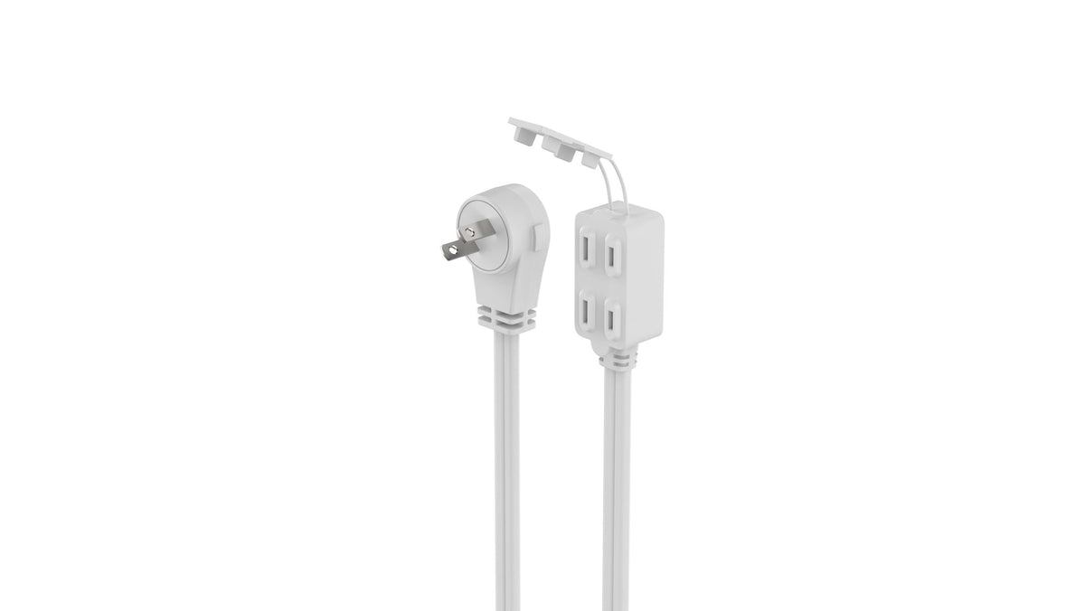 15-ft 16/2 Indoor Extension Cord, 3 Outlets, Flat Plug, White L0U6 - product image 3