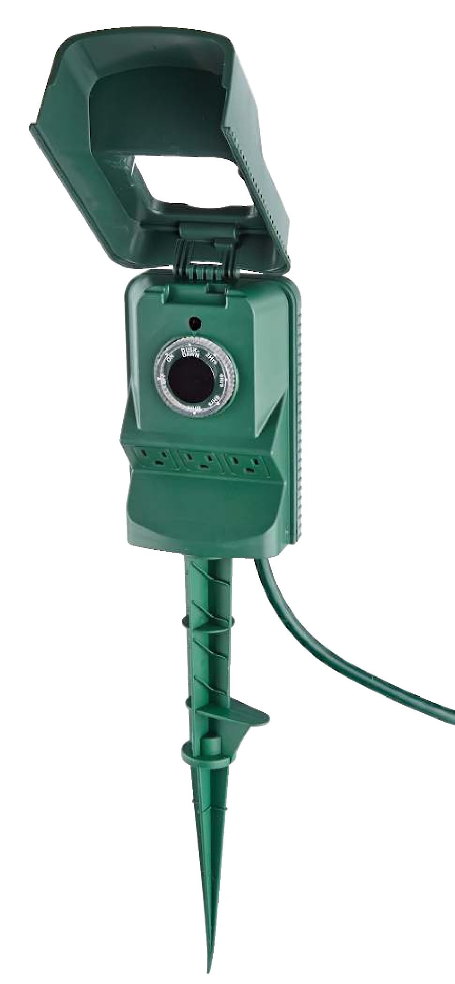 3-Outlet Outdoor Power Stake with 6-ft Cord and Timer, Green G3A4 - product image 3