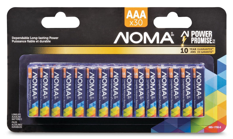30-pk AAA Alkaline Batteries, Long Lasting, All Purpose H5E9