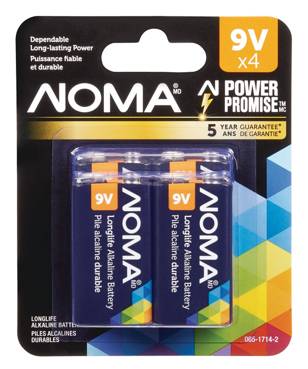 9V/9 Volt Alkaline Batteries, All Purpose, Long Lasting, 4-pk P6Y3