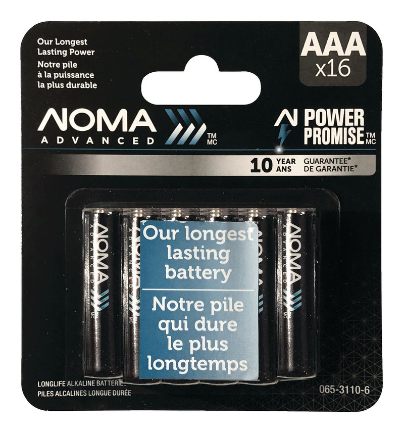 Advanced 16-pk AAA Alkaline Batteries, Long Lasting, All Purpose H2P0