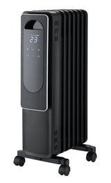 Digital Electric Oil-Filled Radiator Heater with Remote Control, 1500W, Black F9Q2 - product image 1