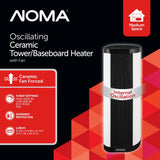Oscillating Tower/Baseboard Heater withRemote Control & Thermostat, 1500W, White E5Q2 - product image 3