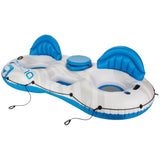 Inflatable Lake Connectable Tube, 2-Person, White/Blue P4J3 - product image 1