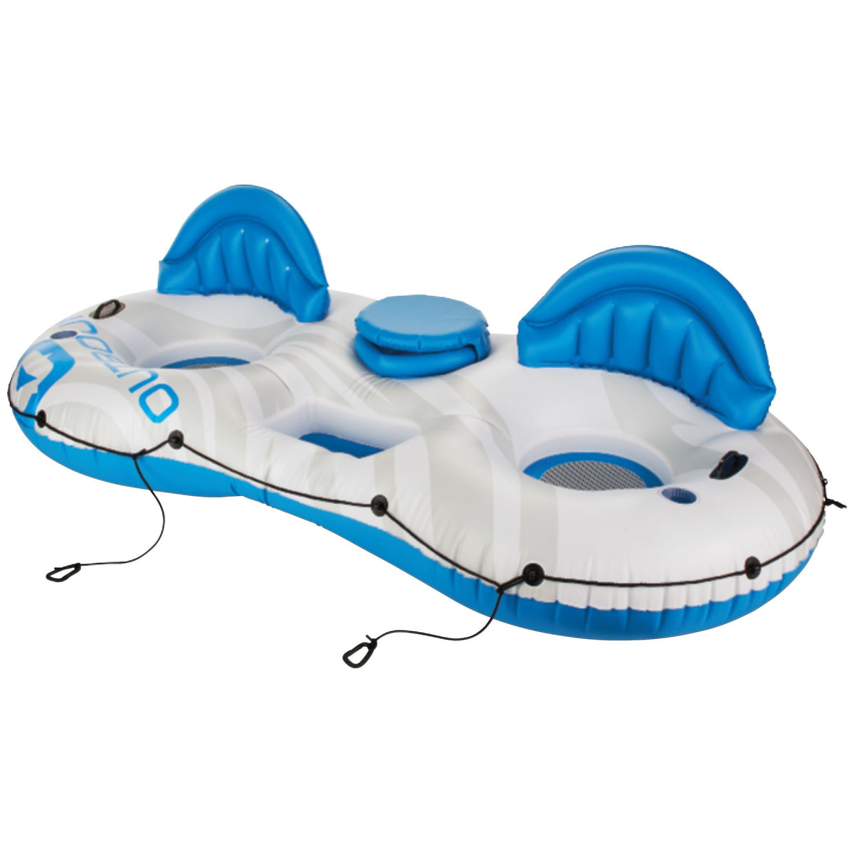 Inflatable Lake Connectable Tube, 2-Person, White/Blue P4J3 - product image 1