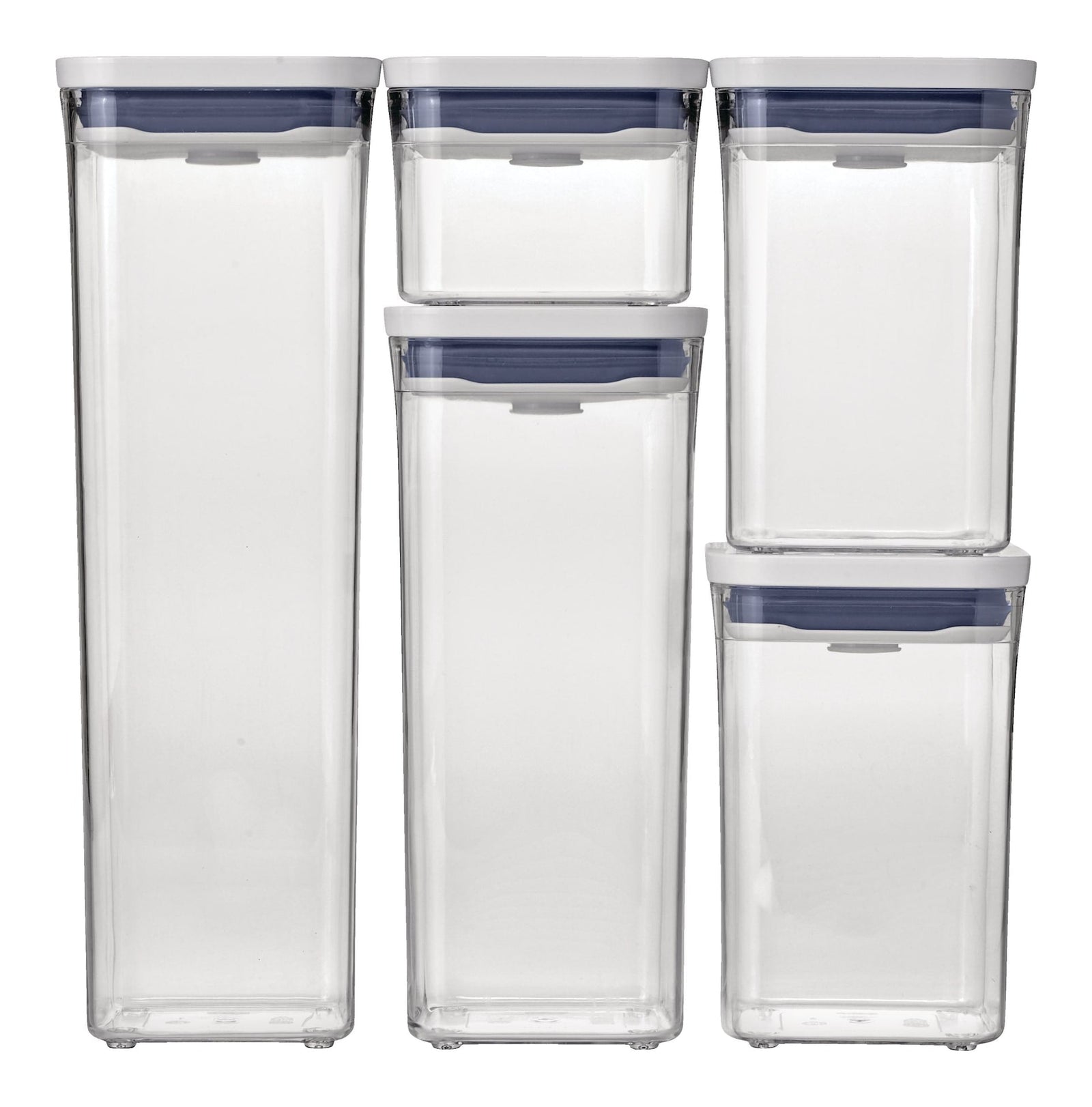 POP Starter Plastic Food Storage Container Set, Various Sizes, White, with Lid, 5 Count B5C7 - product image 1