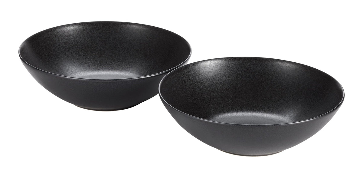 Dorset Large Coupe Stoneware Bowl Set, Oven Safe, 2-pk, Black Reactive P4U0 - product image 1