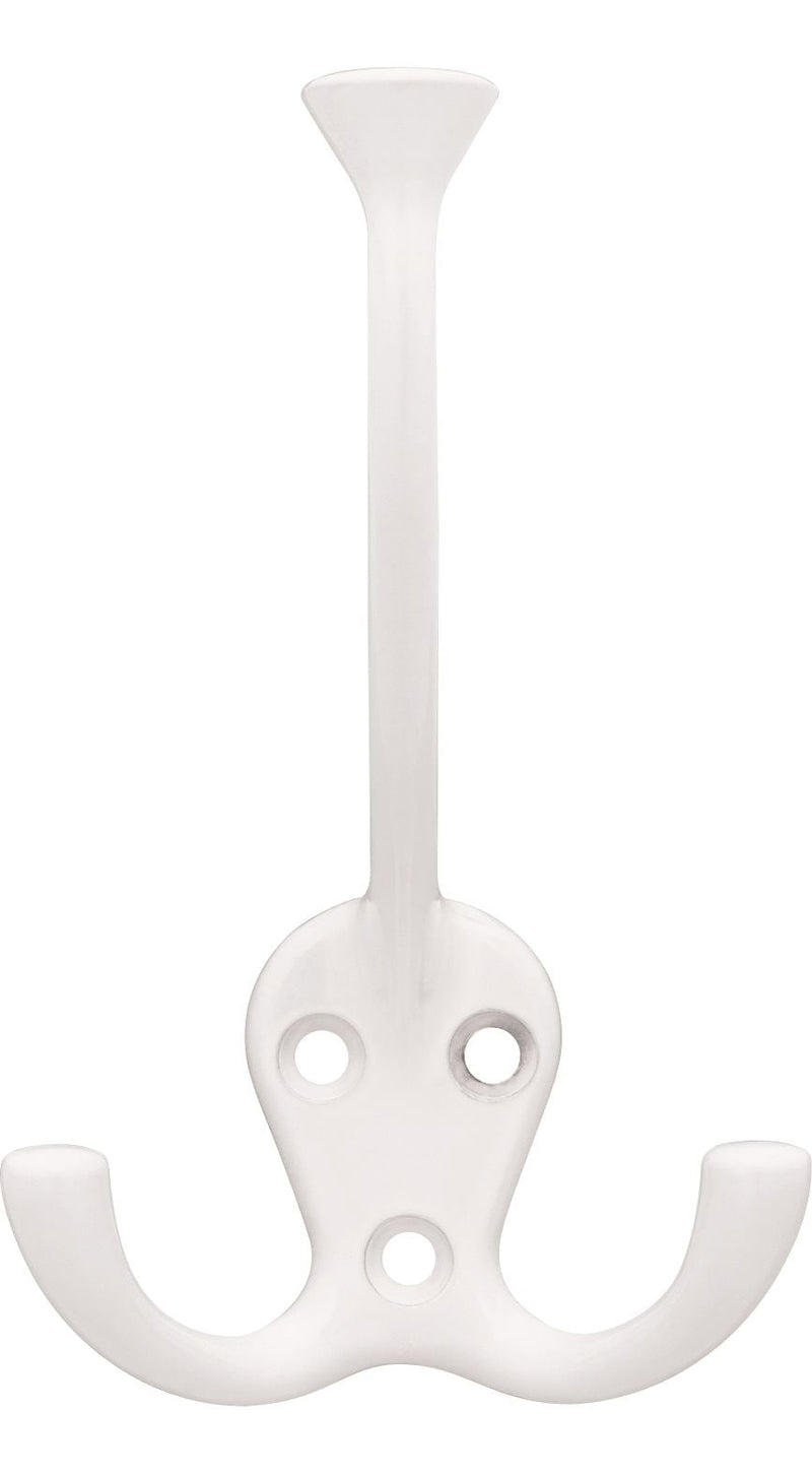 Stainless Steel Single Tri-Hooks, White, 3-pk P8X4