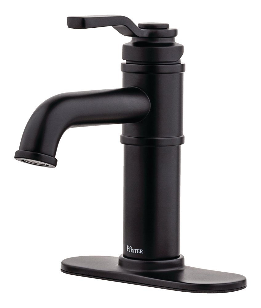 Breckenridge Single Handle High Arc Bathroom Sink Faucet, Push & Seal Drain, WaterSense Certified, Black Z8B3 - product image 2