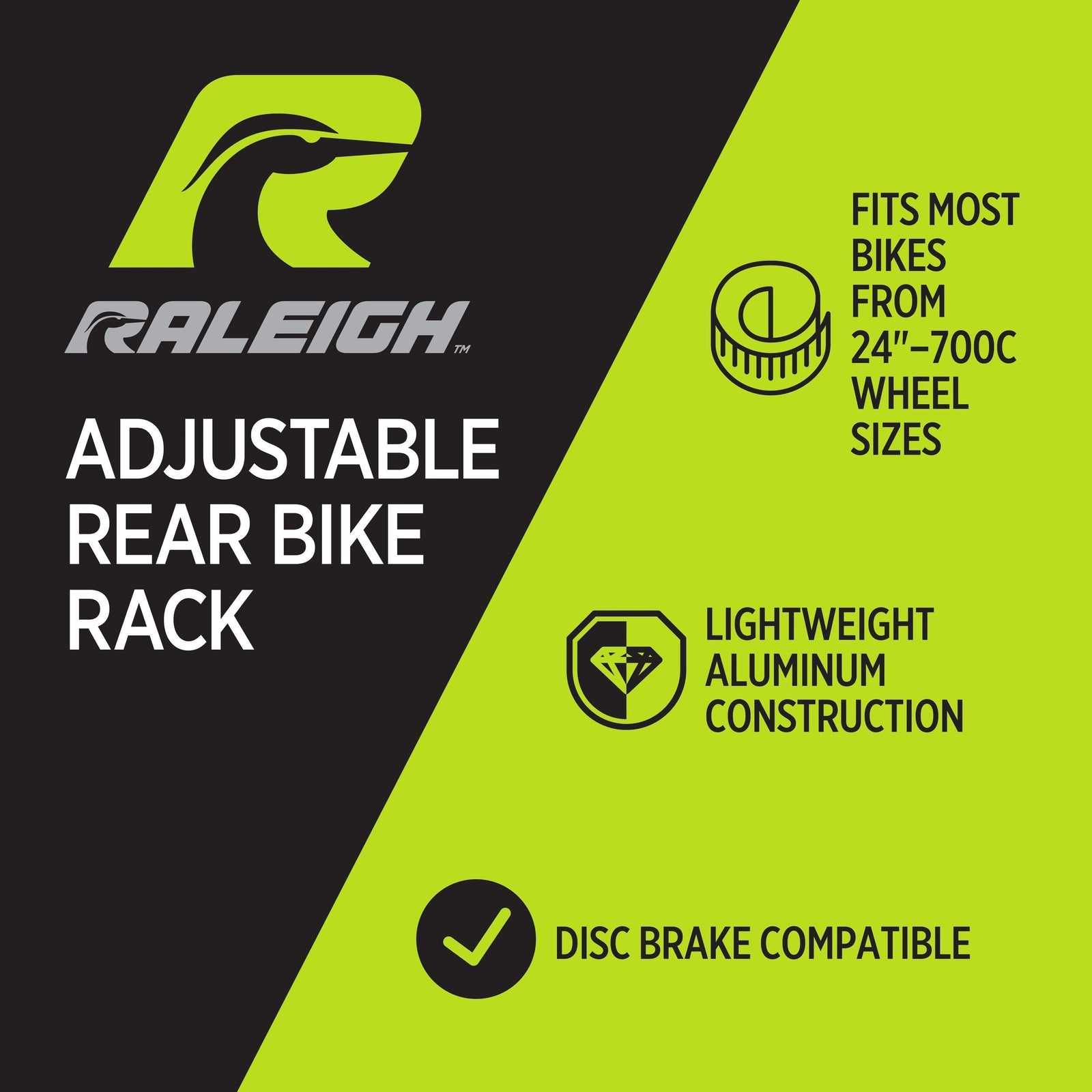 Adjustable Rear Bike Rack, Lightweight, Aluminum, Black T1R2 - product image 6