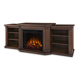 Flame Valmont Media Indoor Electric Fireplace TV Stand, 74-in, 1500W, Includes Remote Control & Firebox, Chestnut Oak I1X4 - product image 1