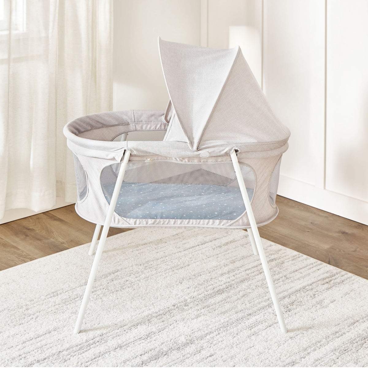 Baby Basics Infant Bassinet with Canopy, Grey G1Z8 - product image 1