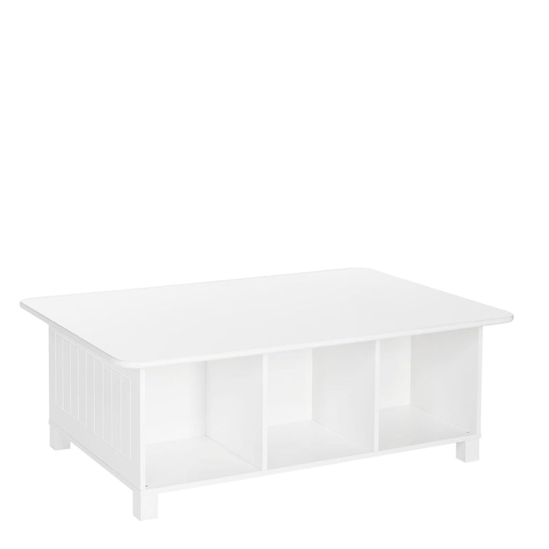 Home Kids' Desk, Activity & Play Table with 6 Storage Cubbies, For Bedroom/Playroom, White W0G2