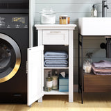 Home Somerset Single Door Bathroom & Laundry Storage Cabinet with Drawer & Adjustable Shelf, White C9E7 - product image 8