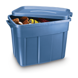 Roughneck Stackable Storage Box with Lid, 68-L, Blue C7A9 - product image 2