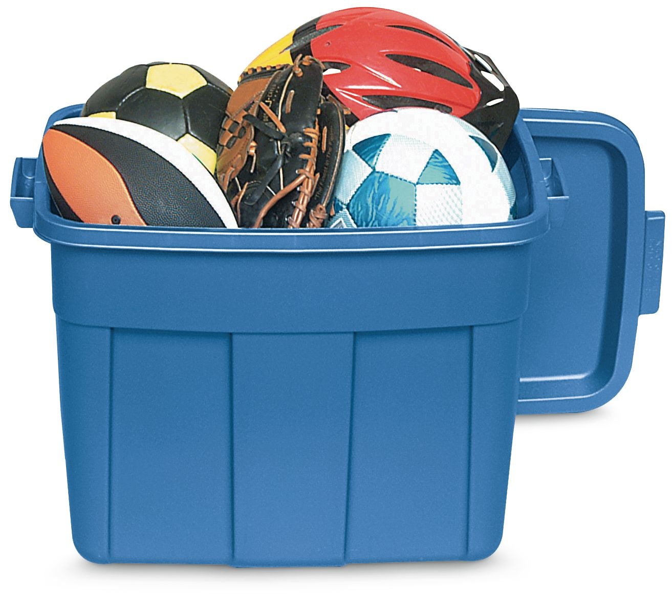 Roughneck Stackable Storage Box with Lid, 68-L, Blue C7A9 - product image 3