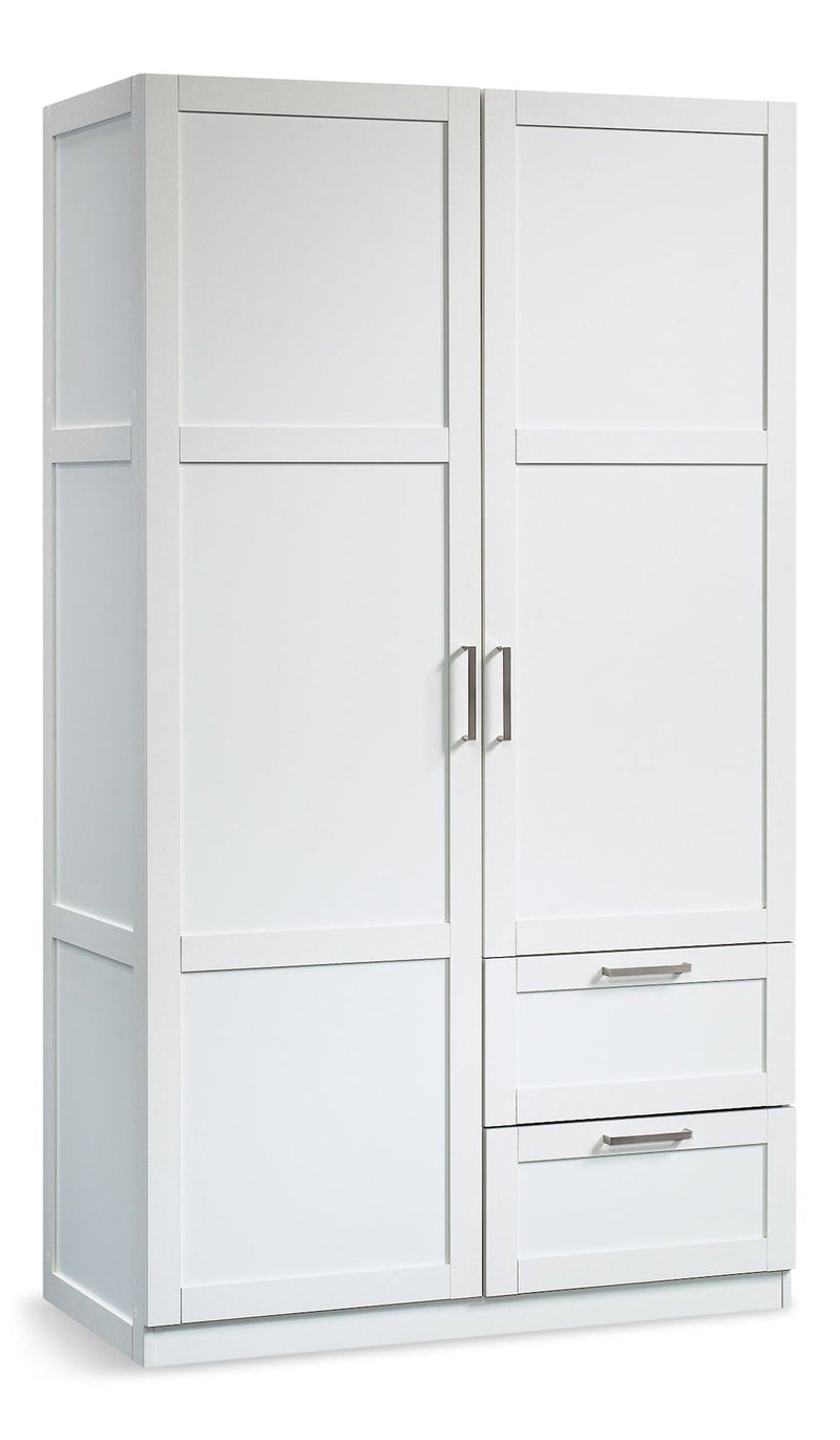 2 Door 2 Drawer Wardrobe, White T6T9