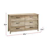 Cannery Bridge 6-Drawer Double Dresser/Chest Bedroom Storage, Lintel Oak Finish T3H9 - product image 3