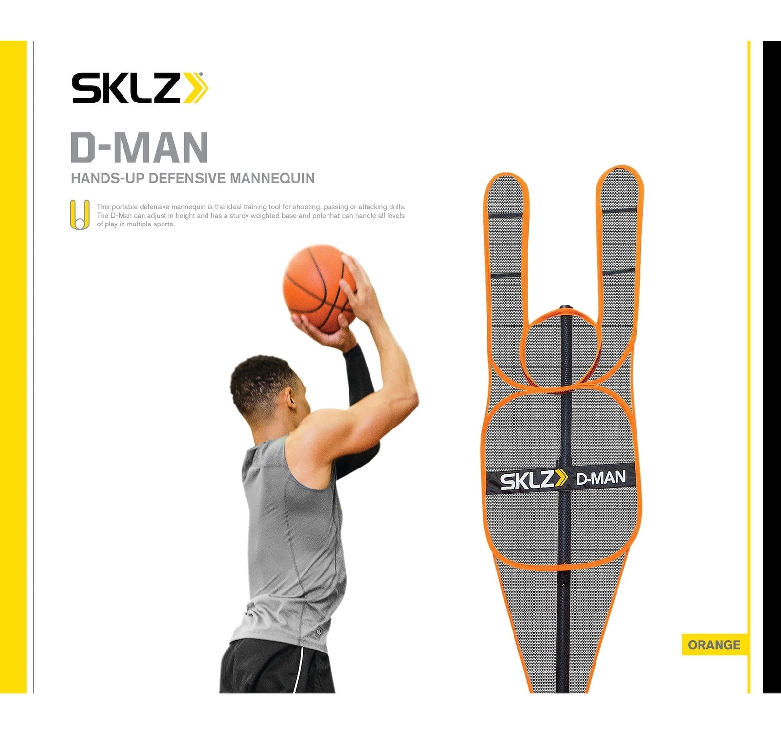D-Man Portable Height-Adjustable Hands-Up Defensive Mannequin, Basketball Training Aid B6E7 - product image 3