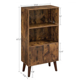 Home 3-Tier Rustic Brown Retro Cabinet with Steel Frame S2Z9 - product image 2