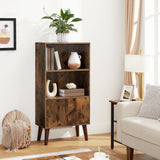 Home 3-Tier Rustic Brown Retro Cabinet with Steel Frame S2Z9 - product image 4