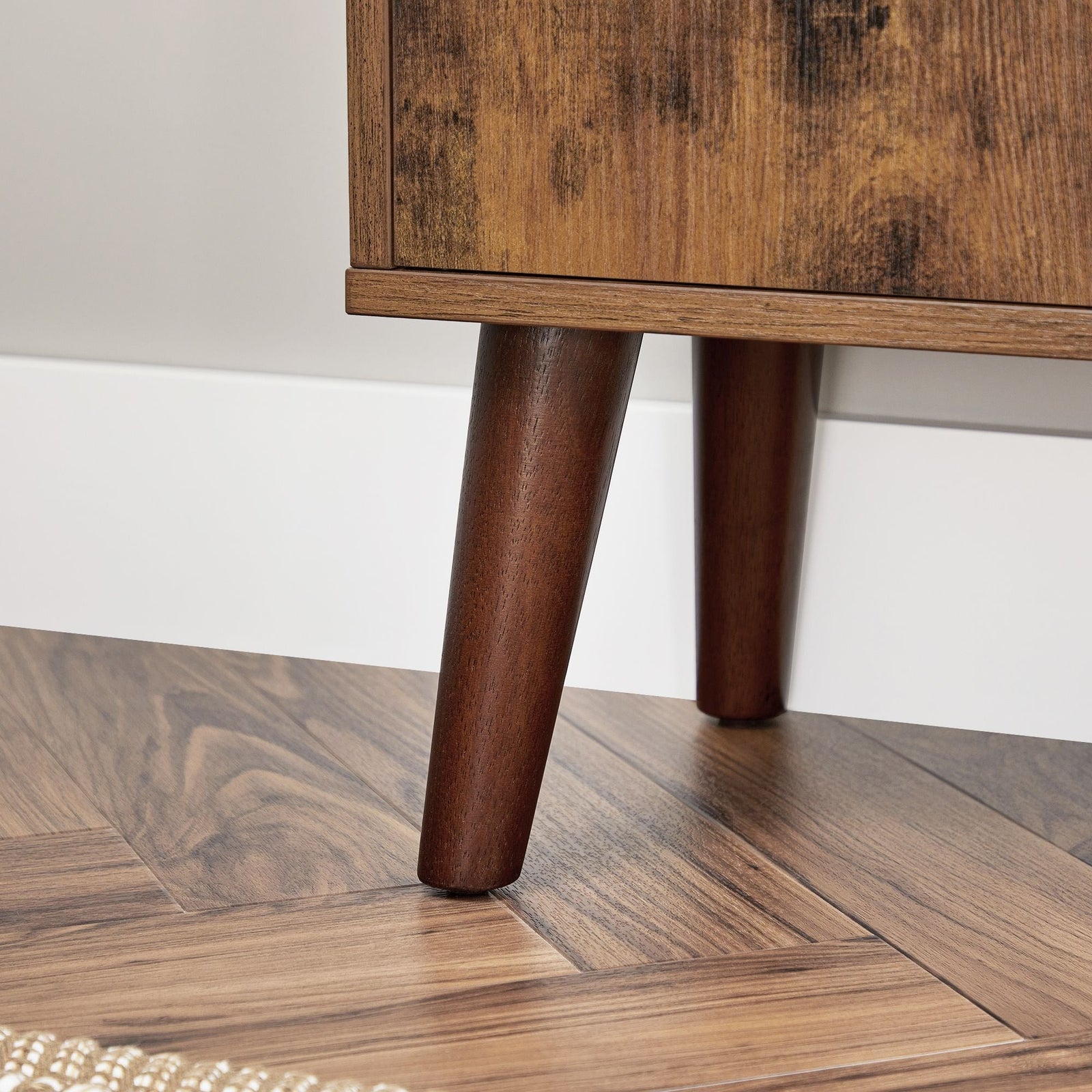 Home 3-Tier Rustic Brown Retro Cabinet with Steel Frame S2Z9 - product image 5