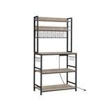 Home 5-Shelf Grey Baker's Rack with 4 AC Outlets N2G0 - product image 1