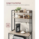 Home 5-Shelf Grey Baker's Rack with 4 AC Outlets N2G0 - product image 6