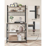Home 5-Shelf Grey Baker's Rack with 4 AC Outlets N2G0 - product image 8
