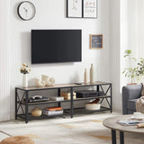 Home 70-in 3-Tier Industrial Greige/Black TV Stand B7P1 - product image 4