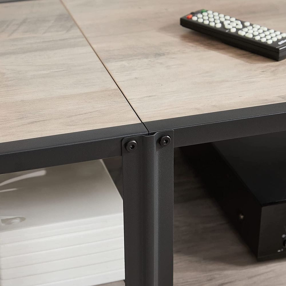 Home 70-in 3-Tier Industrial Greige/Black TV Stand B7P1 - product image 6