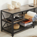 Home 70-in 3-Tier Industrial Greige/Black TV Stand B7P1 - product image 7