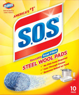 All-Purpose No-Scratch Steel Wool Soap Pads / Scrub Sponges, 10-pk D8O5 - product image 1