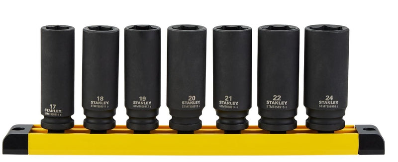 Pro 1/2-in Deep Impact Socket Set, Metric, 7-pc J9Y8