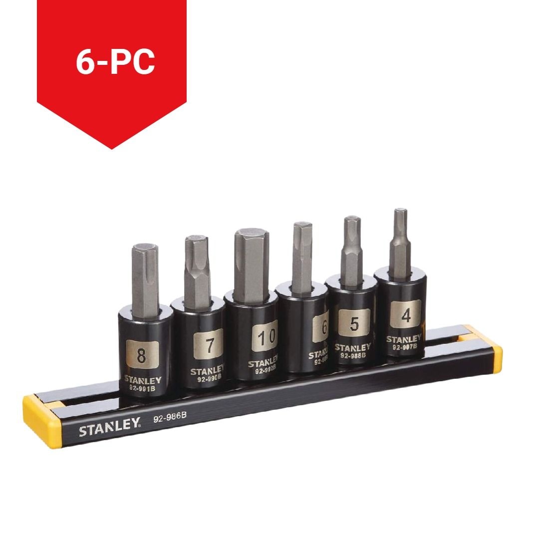 Professional Grade Black Chrome Hex Bit Socket Set, Metric, 6-pc H8A9 - product image 5