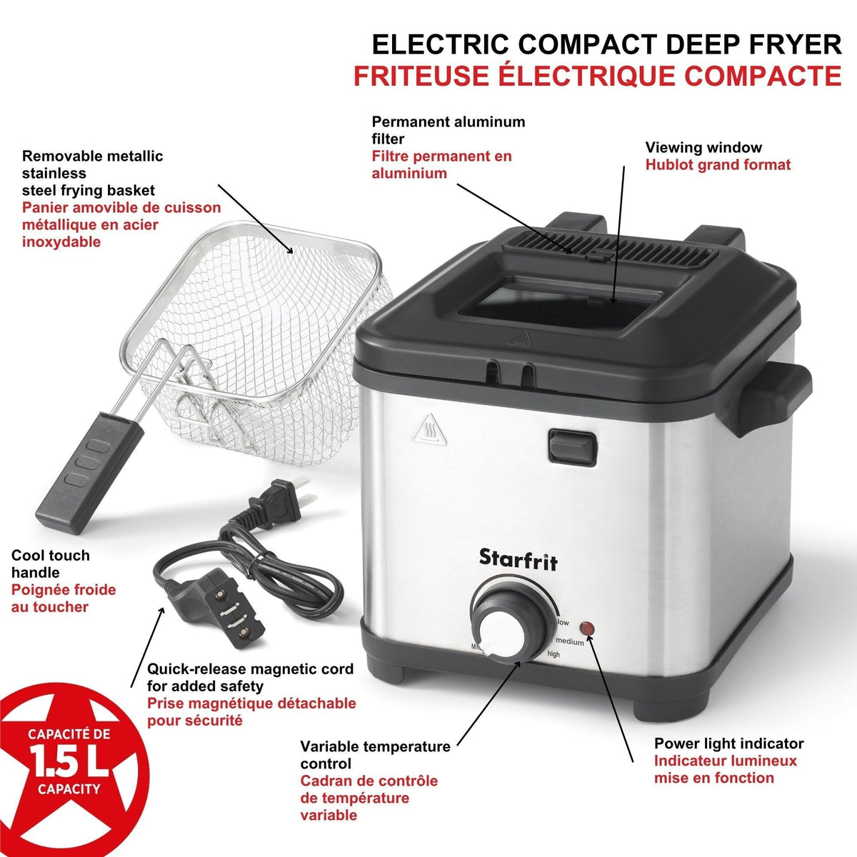 Deep Fryer with Variable Temperature Control, 1.5-L Z5W8 - product image 6