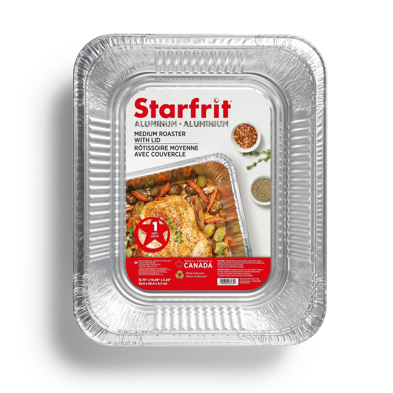 Medium Disposable Aluminum Rack Roaster with Board Lid X2U9 - product image 1