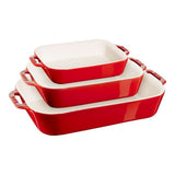 Nestable Cherry Non-Stick Ceramic Rectangular Baking Dish Set, 3-pc F7B2 - product image 1