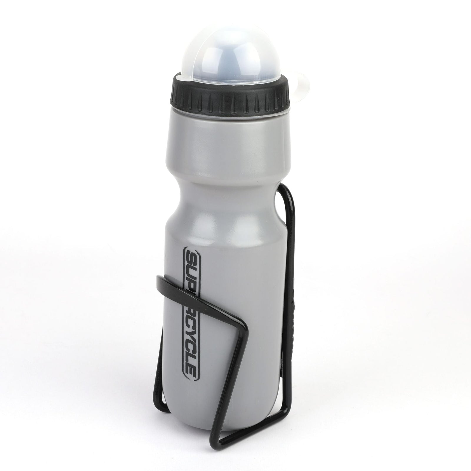 Wide Mouth Self-Sealing Bike Water Bottle withCage/Holder, BPA Free, Silver, 21-oz O5C2 - product image 2