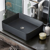 Concorde Rectangle Ceramic Vessel Sink, Matte Black L2Z1 - product image 4