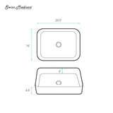 Concorde Rectangle Ceramic Vessel Sink, Matte Black L2Z1 - product image 6