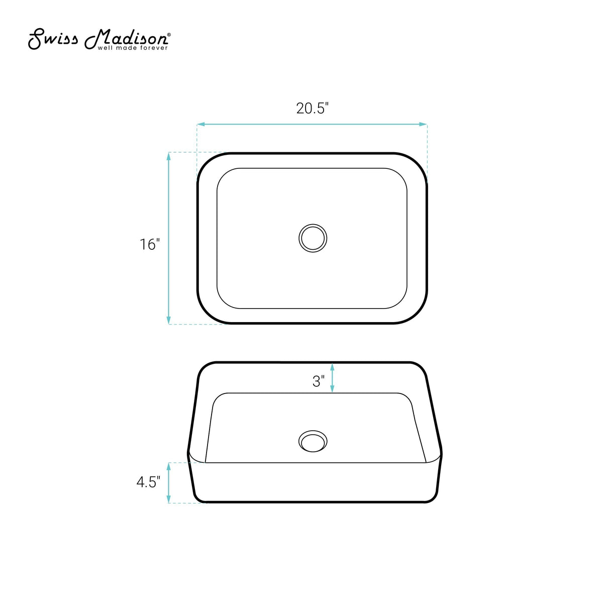 Concorde Rectangle Ceramic Vessel Sink, Matte Black L2Z1 - product image 6