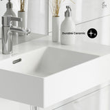 St. Tropez Ceramic Wall Hung Sink with Left Side Faucet Mount, 24-in x 18-in E1K4 - product image 3