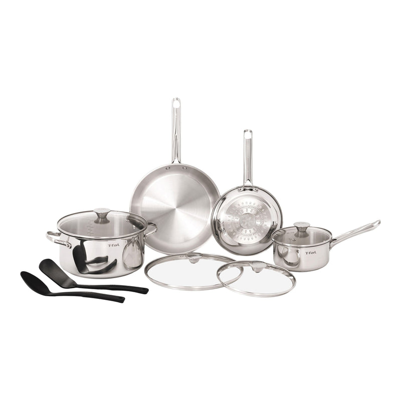 Viva Stainless Steel Cookware Set, Dishwasher & Oven Safe, Pots and Pans Set, 10-pc Z0Y7