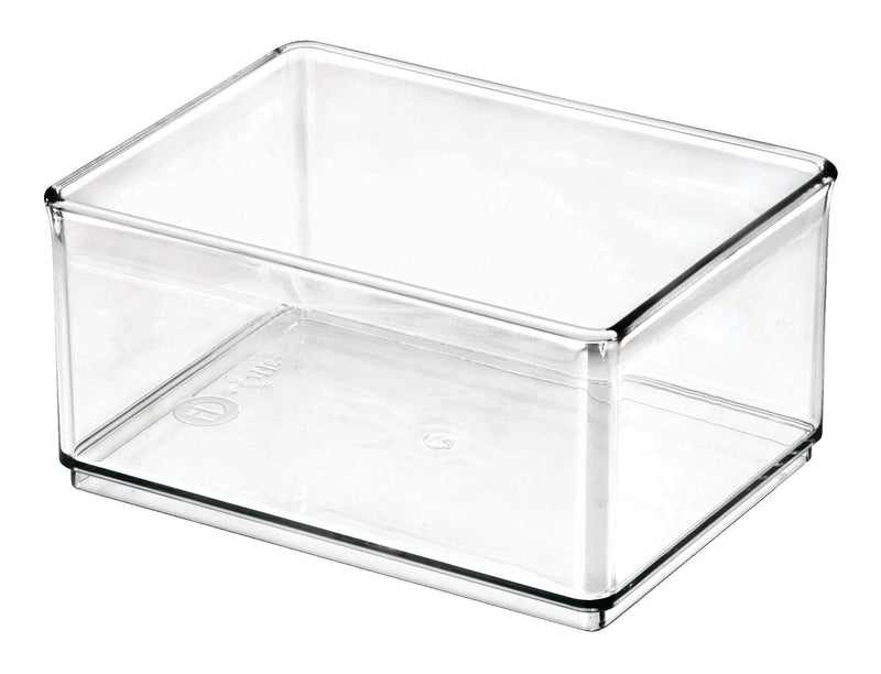 The Home Edit by iDESIGN Clear Stackable Medium Shallow Organizing Storage Bin, 1.2-L I2V8