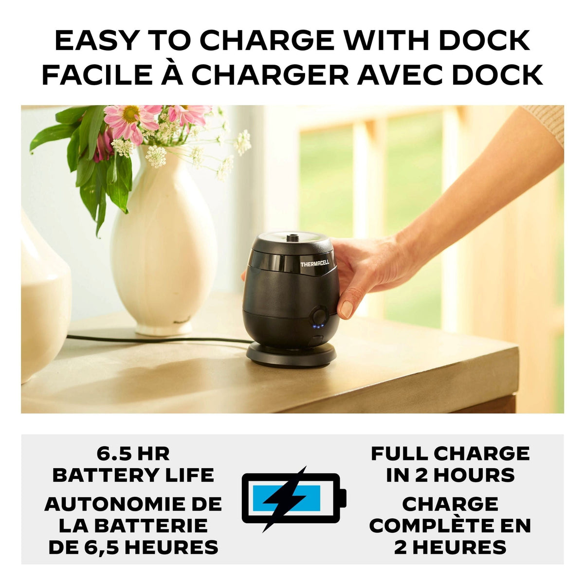 E-ZoneGuard Patio+ Rechargeable Mosquito Repeller with 36-Hr Refill and 6.5-Hr Battery K0I0 - product image 5