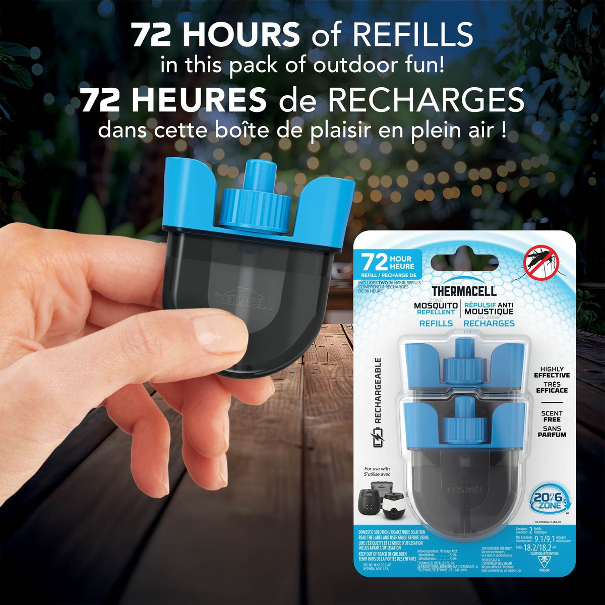 E-ZoneGuard Rechargeable Mosquito Repellent Refill 72-Hour Pack Y9U4 - product image 4