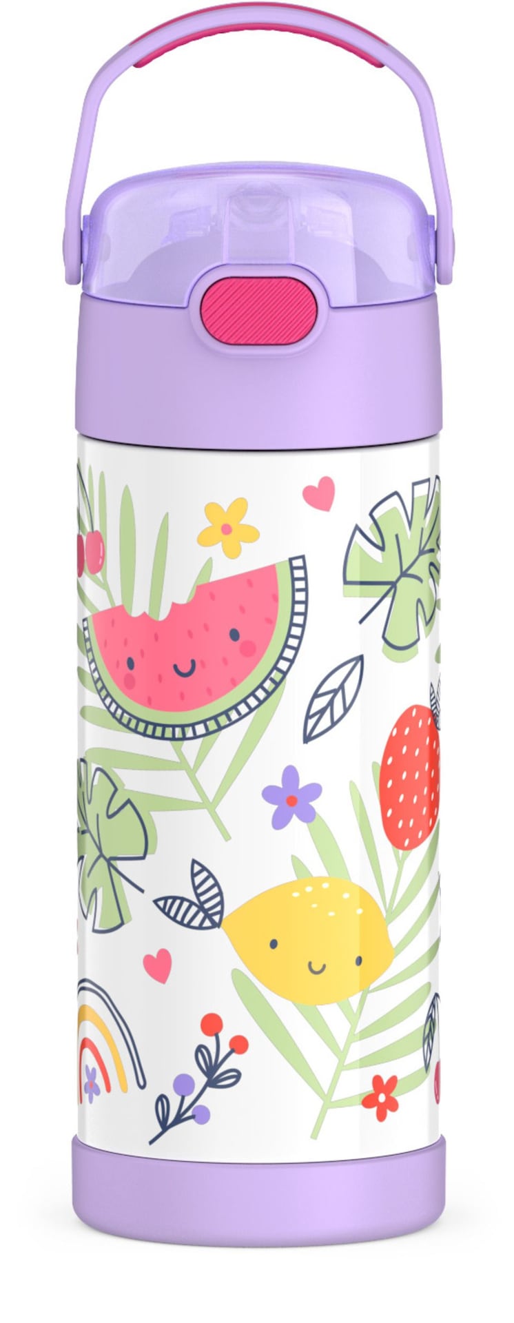 Rainbow Fruit Stainless Steel Insulated Water Bottle, 14-oz E3Q3