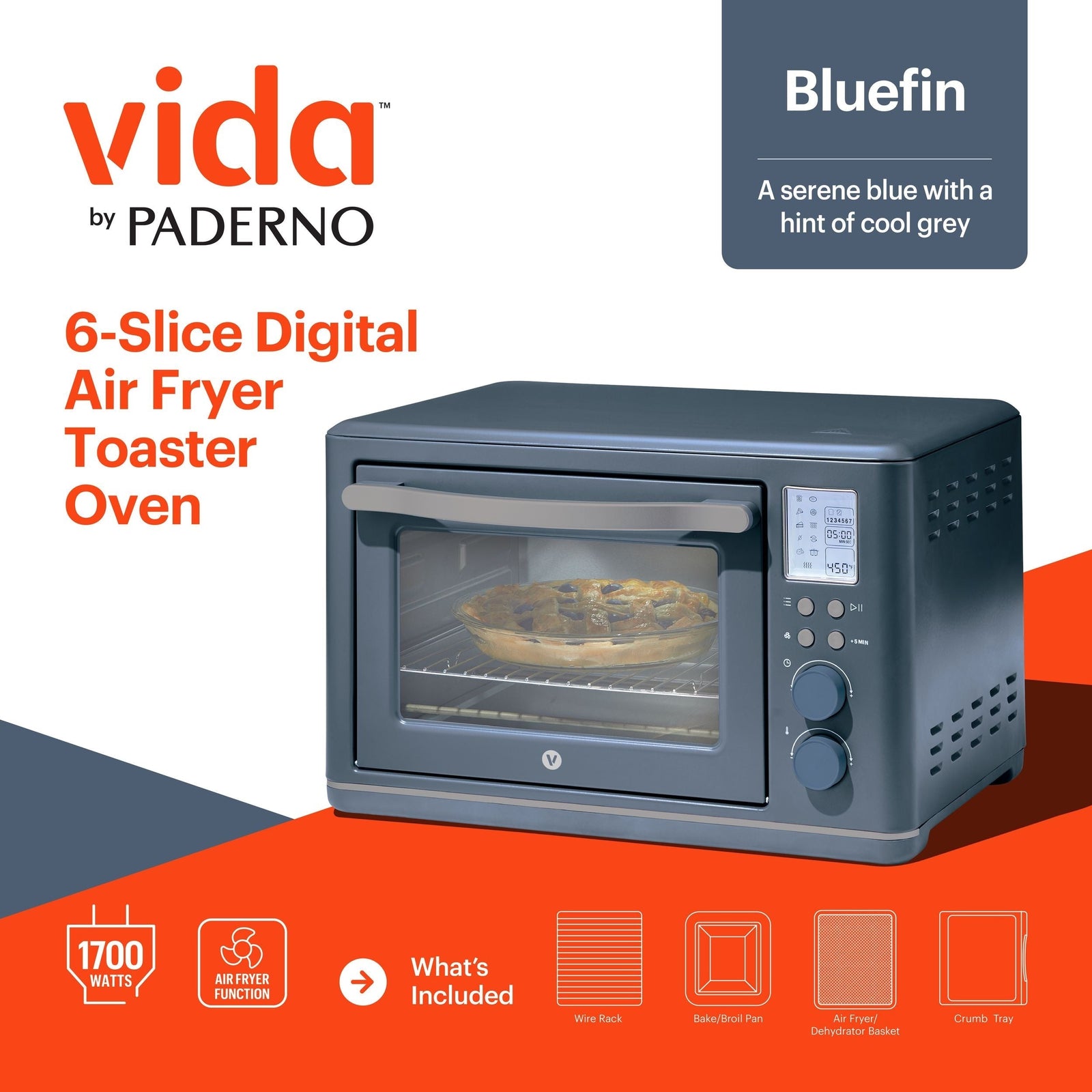 Digital Multi-Functional Air Fryer Toaster Oven with 11 Pre-Set Functions, Bluefin, 6-Slices G3C7 - product image 7