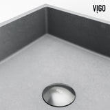 Coca Gothic ConcretoStone Grey Bathroom Sink/Basin Set with Cass Faucet and Rectangular Vessel W4V4 - product image 8